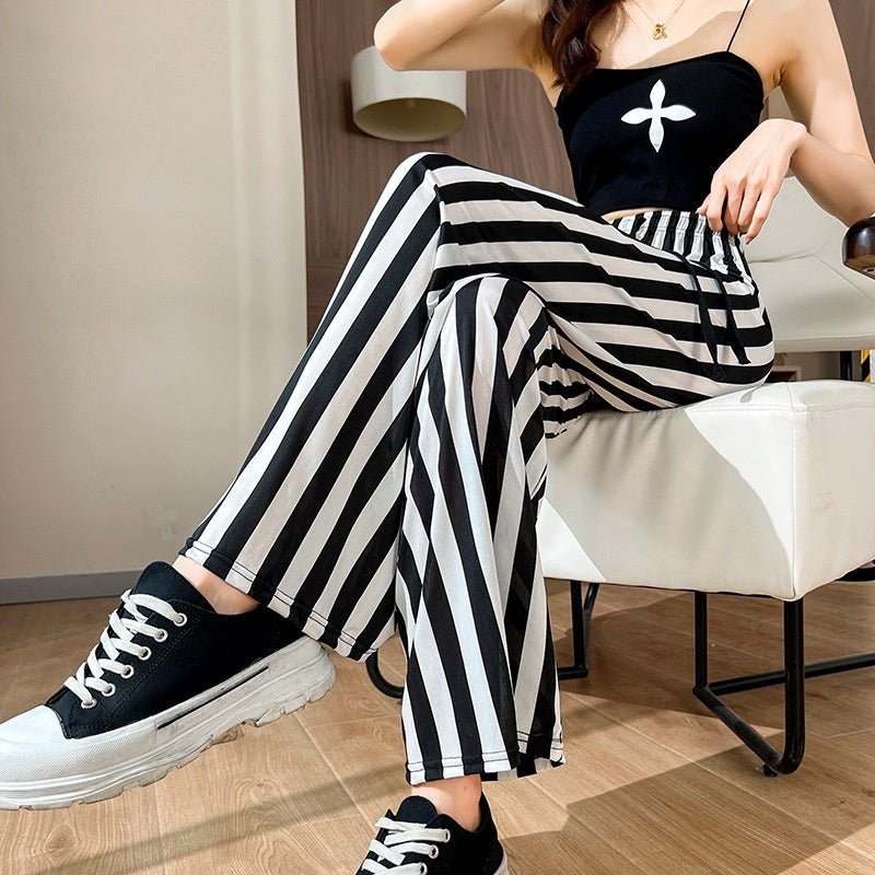 Women's Fashionable Loose Vertical Stripes Slimming Casual Wide-leg Pants | Luxury Home Accessories | Heulog Glow