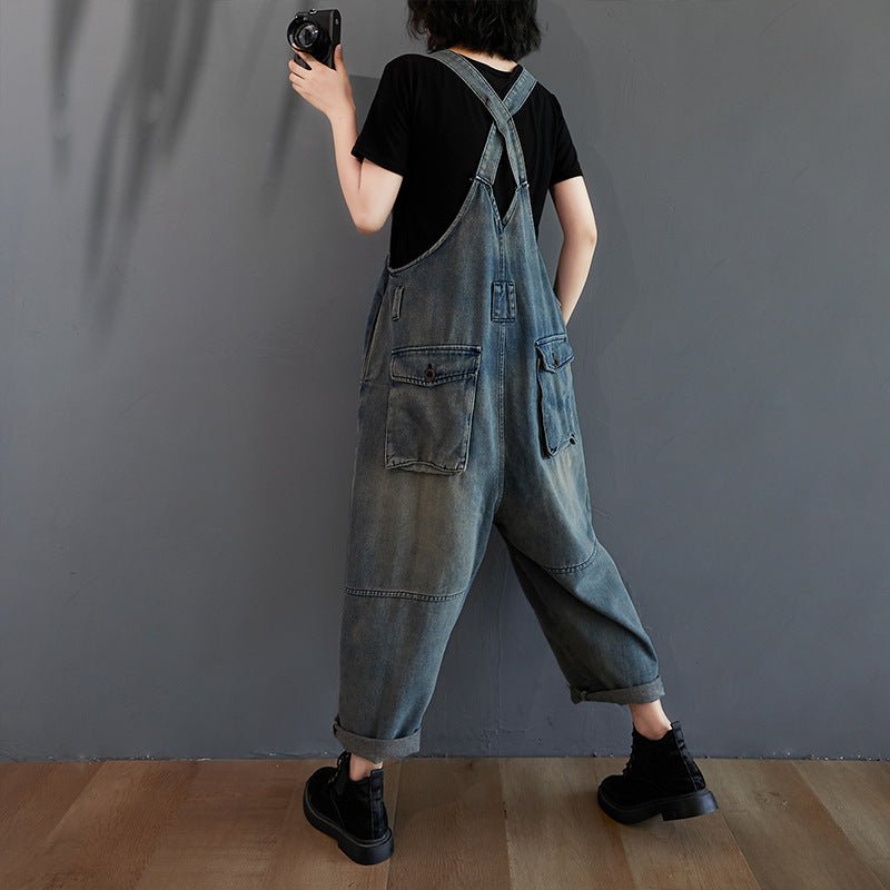 Women's Fat Sister Casual Nostalgic Denim Overalls | Luxury Home Accessories | Heulog Glow