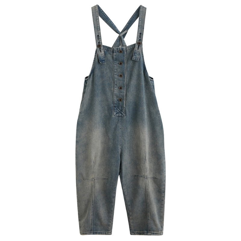 Women's Fat Sister Casual Nostalgic Denim Overalls | Luxury Home Accessories | Heulog Glow