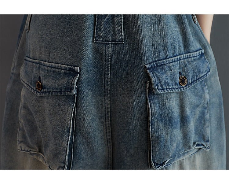 Women's Fat Sister Casual Nostalgic Denim Overalls | Luxury Home Accessories | Heulog Glow