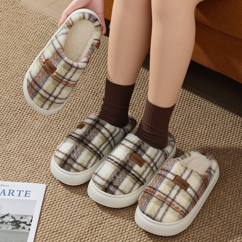 Women's Home Comfortable Warm Striped Toe Cap Cotton Slippers | Luxury Home Accessories | Heulog Glow