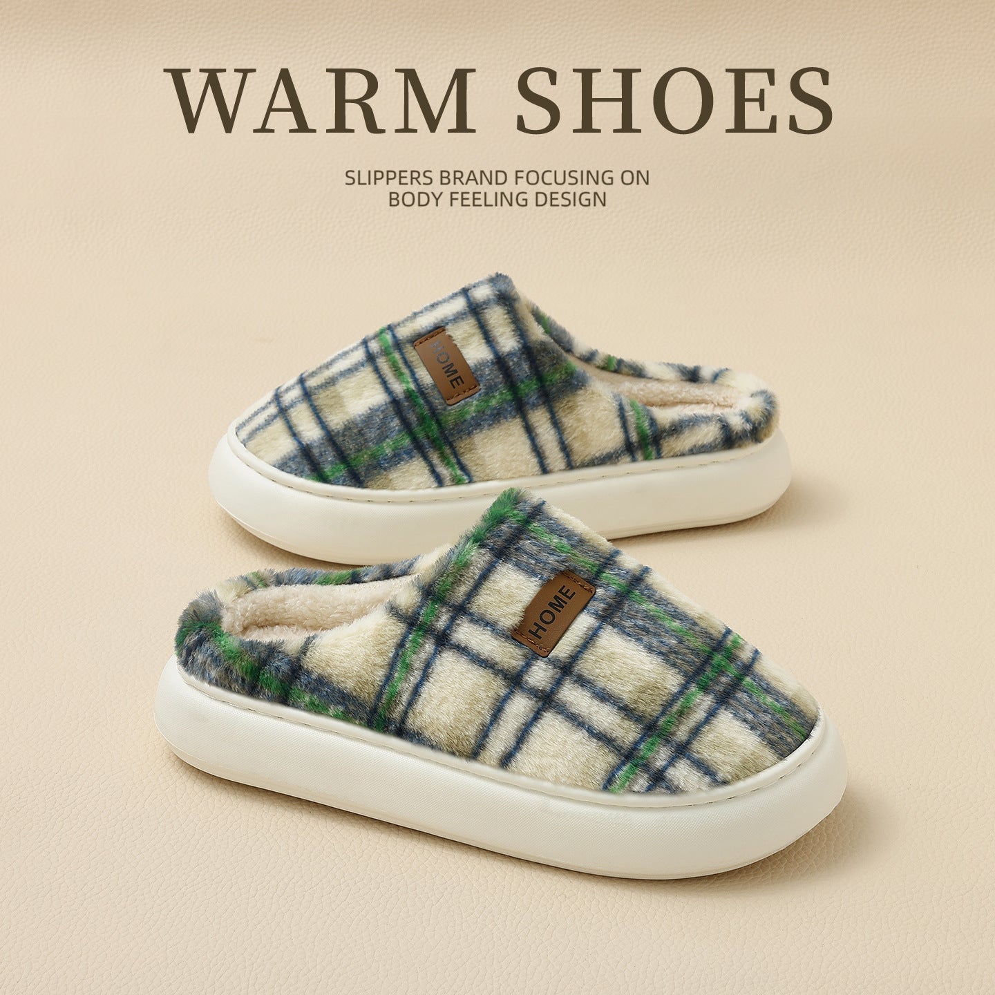 Women's Home Comfortable Warm Striped Toe Cap Cotton Slippers | Luxury Home Accessories | Heulog Glow