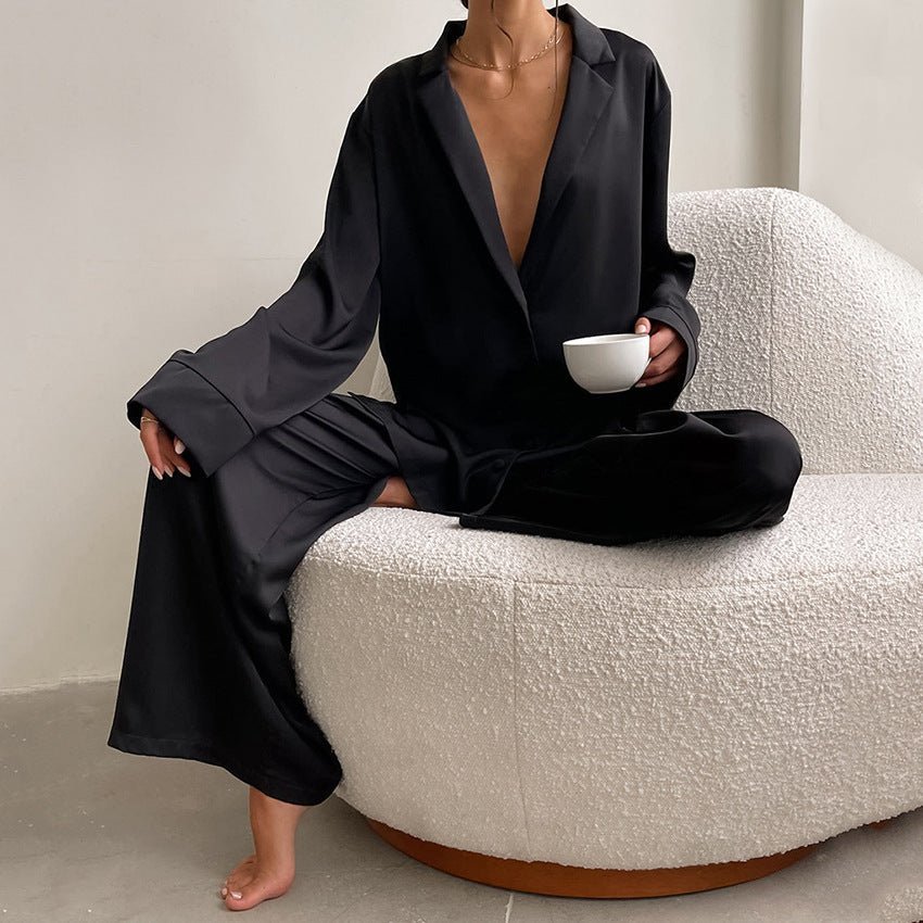 Women's Home Silk Pure Color Pajamas | Luxury Home Accessories | Heulog Glow