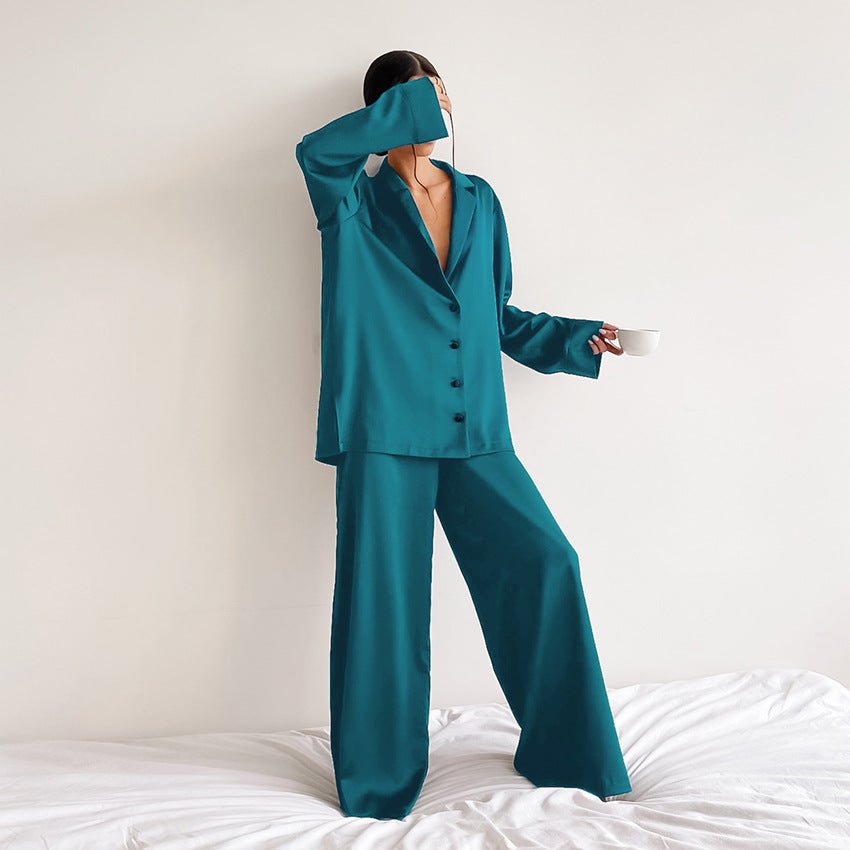 Women's Home Silk Pure Color Pajamas | Luxury Home Accessories | Heulog Glow