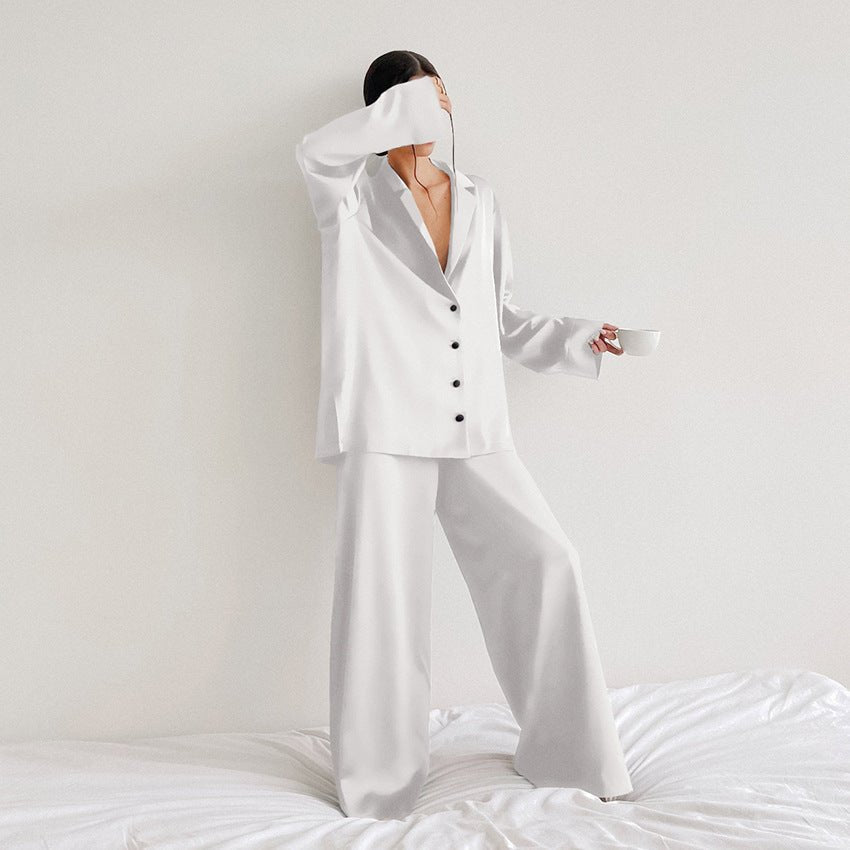 Women's Home Silk Pure Color Pajamas | Luxury Home Accessories | Heulog Glow