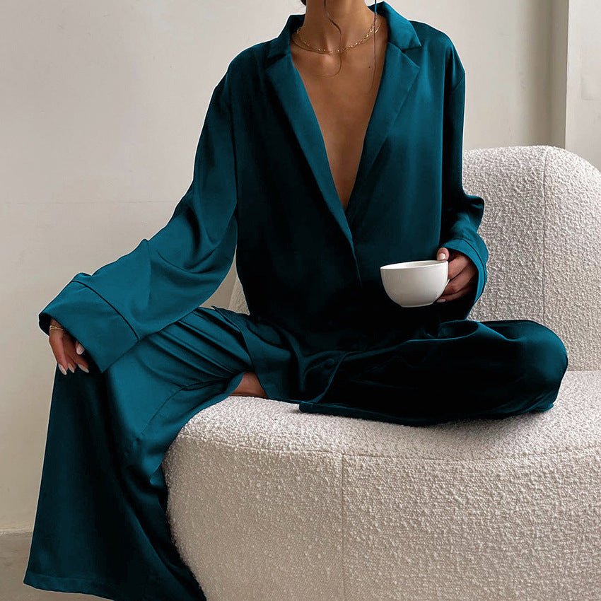 Women's Home Silk Pure Color Pajamas | Luxury Home Accessories | Heulog Glow