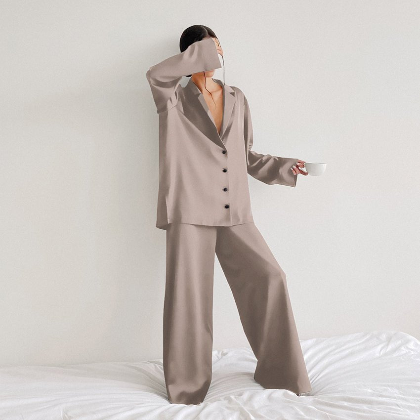 Women's Home Silk Pure Color Pajamas | Luxury Home Accessories | Heulog Glow