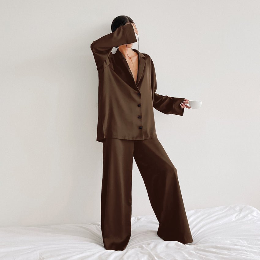 Women's Home Silk Pure Color Pajamas | Luxury Home Accessories | Heulog Glow