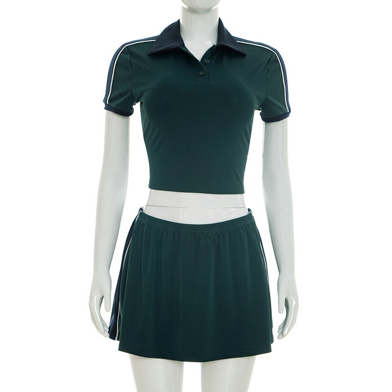 Women's Lapel Collar Shirt And Low-Waist Short Skirt Set | Luxury Home Accessories | Heulog Glow