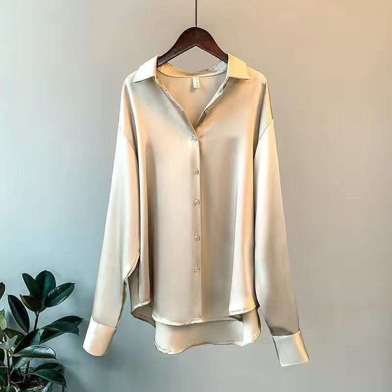 Women's Long-sleeved Satin Shirt | Luxury Home Accessories | Heulog Glow