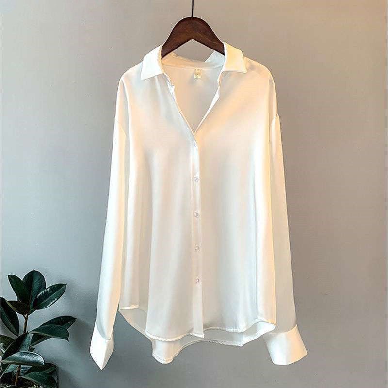 Women's Long-sleeved Satin Shirt | Luxury Home Accessories | Heulog Glow