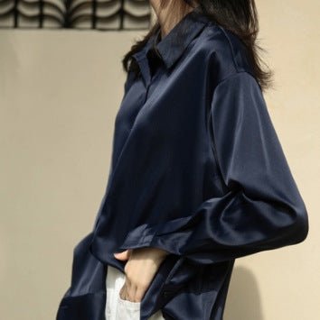 Women's Long-sleeved Satin Shirt | Luxury Home Accessories | Heulog Glow