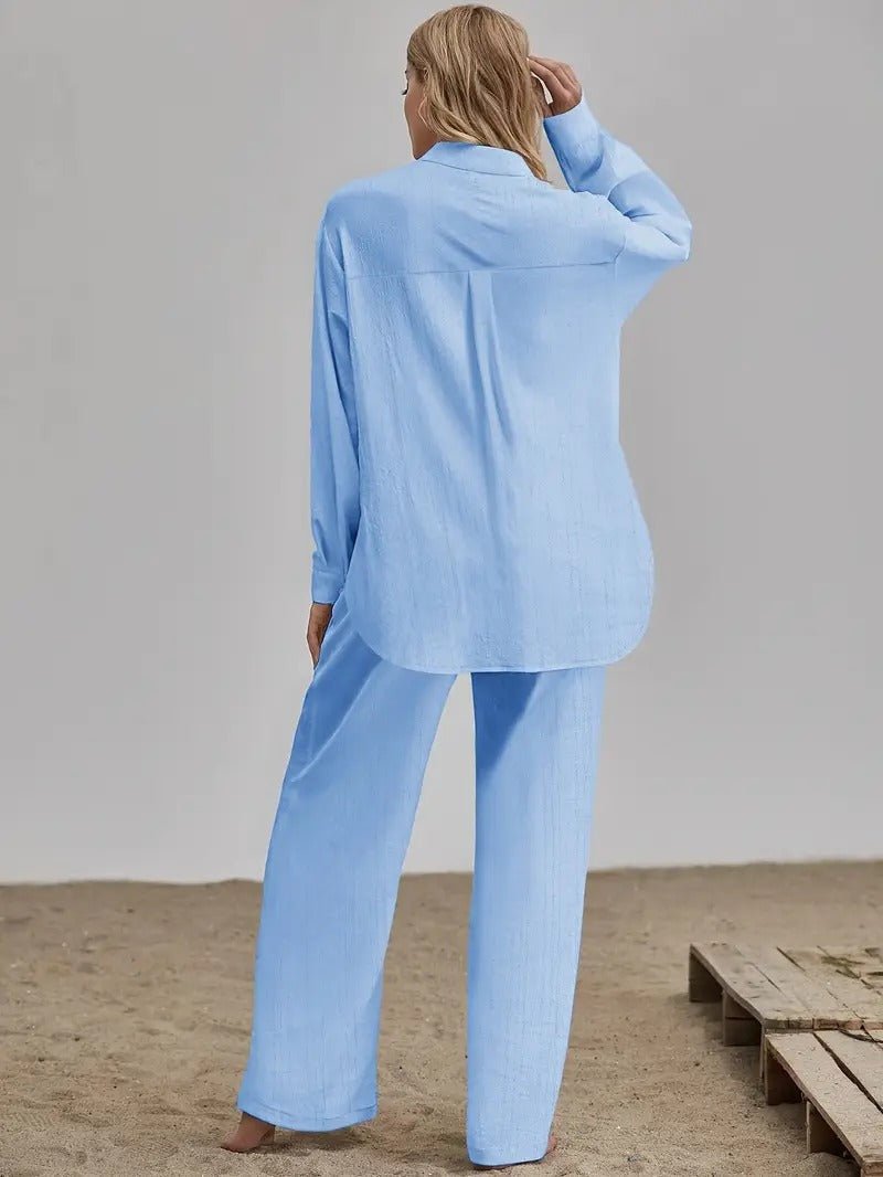 Women's Loose Shirt And Pants Set | Luxury Home Accessories | Heulog Glow