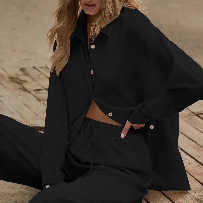 Women's Loose Shirt And Pants Set | Luxury Home Accessories | Heulog Glow