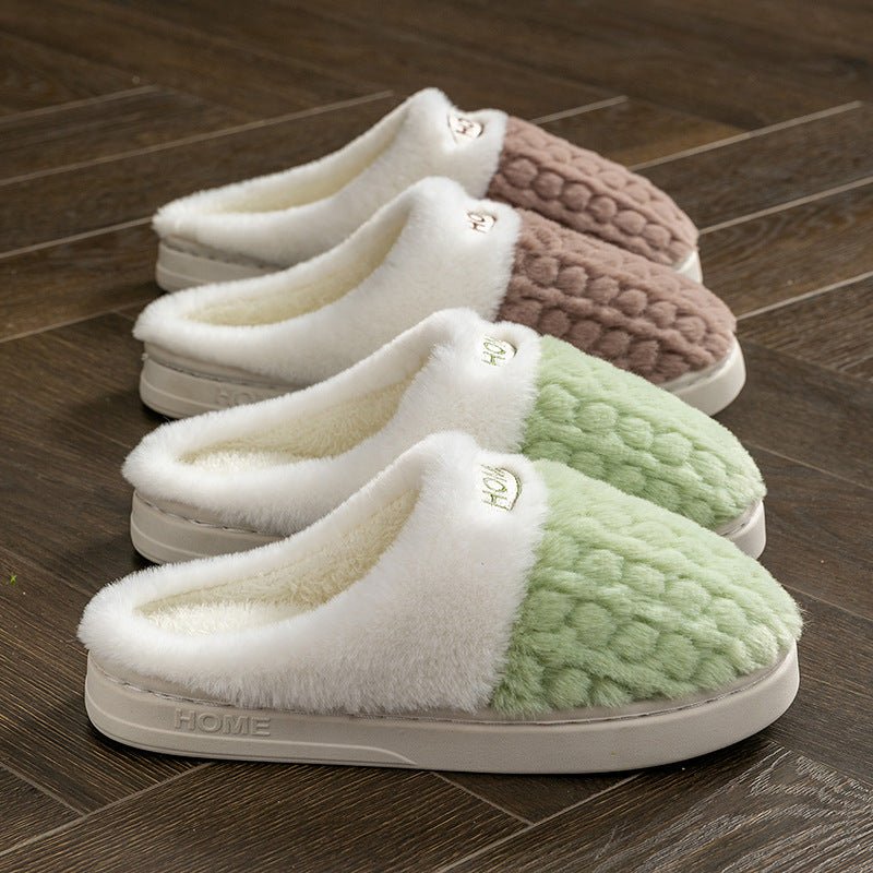 Women's Non-slip Thick Bottom Color Matching Cotton Slippers | Luxury Home Accessories | Heulog Glow
