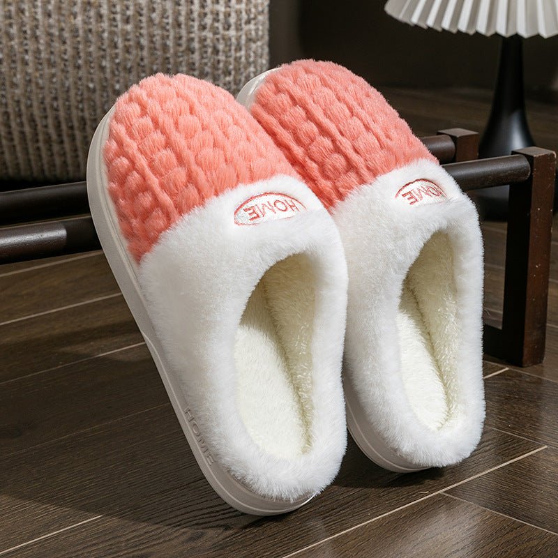 Women's Non-slip Thick Bottom Color Matching Cotton Slippers | Luxury Home Accessories | Heulog Glow