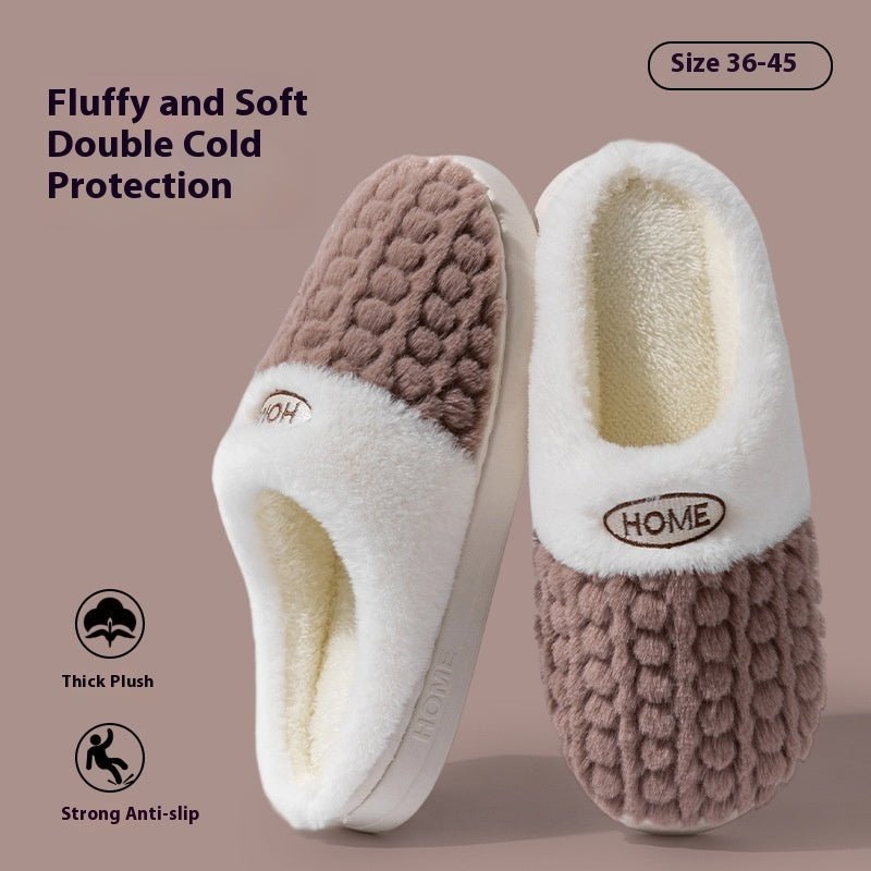 Women's Non-slip Thick Bottom Color Matching Cotton Slippers | Luxury Home Accessories | Heulog Glow