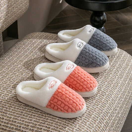 Women's Non-slip Thick Bottom Color Matching Cotton Slippers | Luxury Home Accessories | Heulog Glow