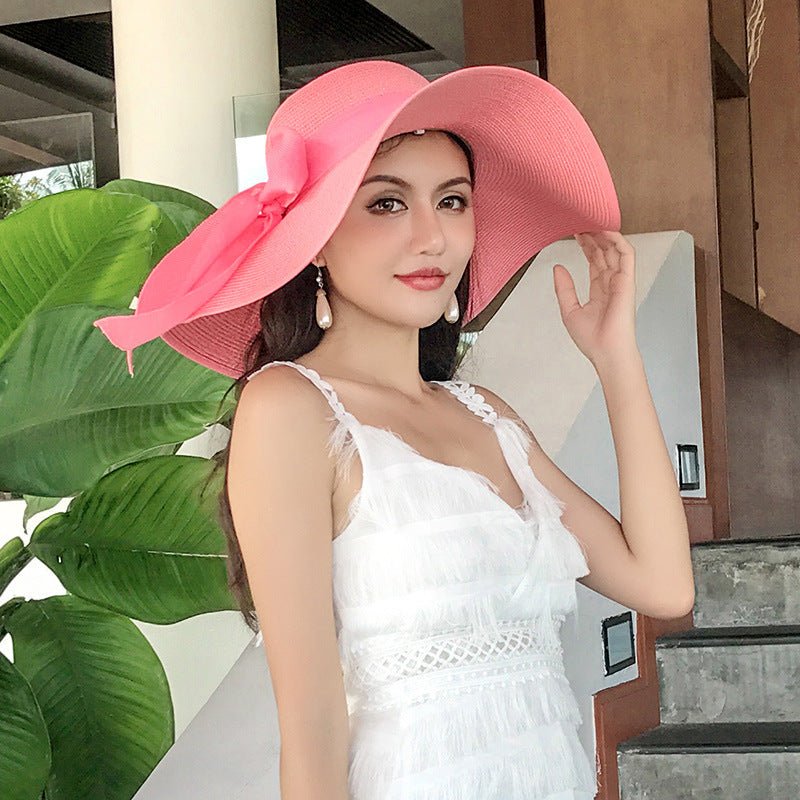 Women's Seaside Summer Vacation Foldable Sun Hat With Wide Brim | Luxury Home Accessories | Heulog Glow