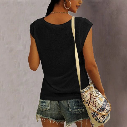 Women's Short-sleeve Wish-style Western-style Tank Top | Luxury Home Accessories | Heulog Glow