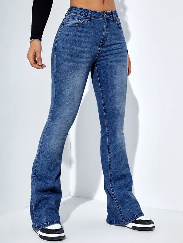 Women's Slim-fit Jeans Pants With Flared Design Fashion Casual High Waist Stretch Trousers | Luxury Home Accessories | Heulog Glow