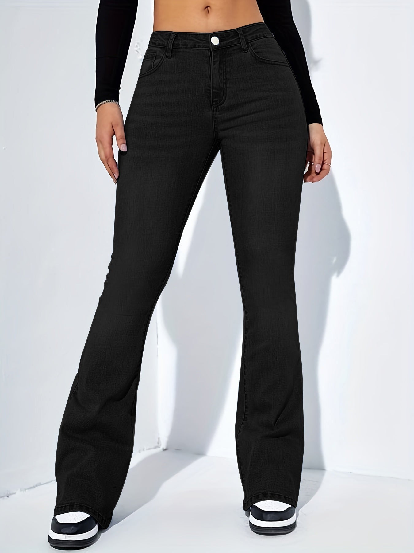 Women's Slim-fit Jeans Pants With Flared Design Fashion Casual High Waist Stretch Trousers | Luxury Home Accessories | Heulog Glow