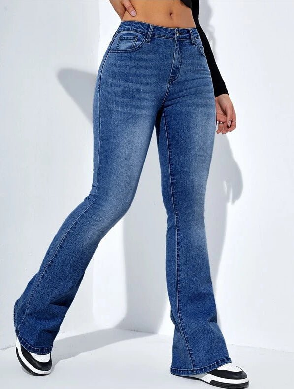 Women's Slim-fit Jeans Pants With Flared Design Fashion Casual High Waist Stretch Trousers | Luxury Home Accessories | Heulog Glow