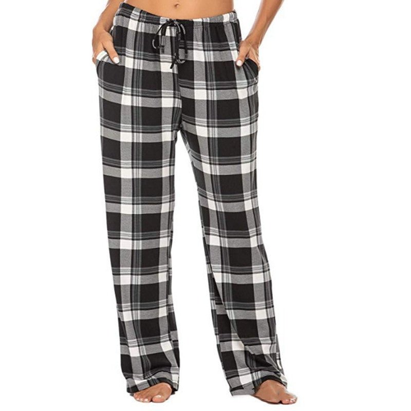 Women's Stretch Plaid Casual Pants With Pockets | Luxury Home Accessories | Heulog Glow