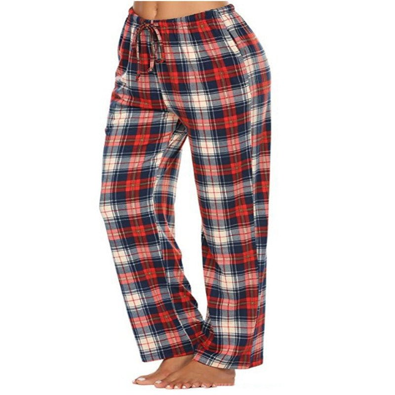 Women's Stretch Plaid Casual Pants With Pockets | Luxury Home Accessories | Heulog Glow