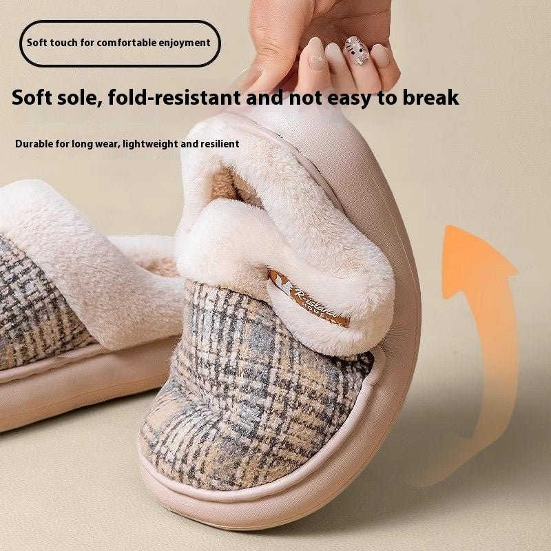 Women's Thick Bottom Non Slip Cotton Slippers | Luxury Home Accessories | Heulog Glow