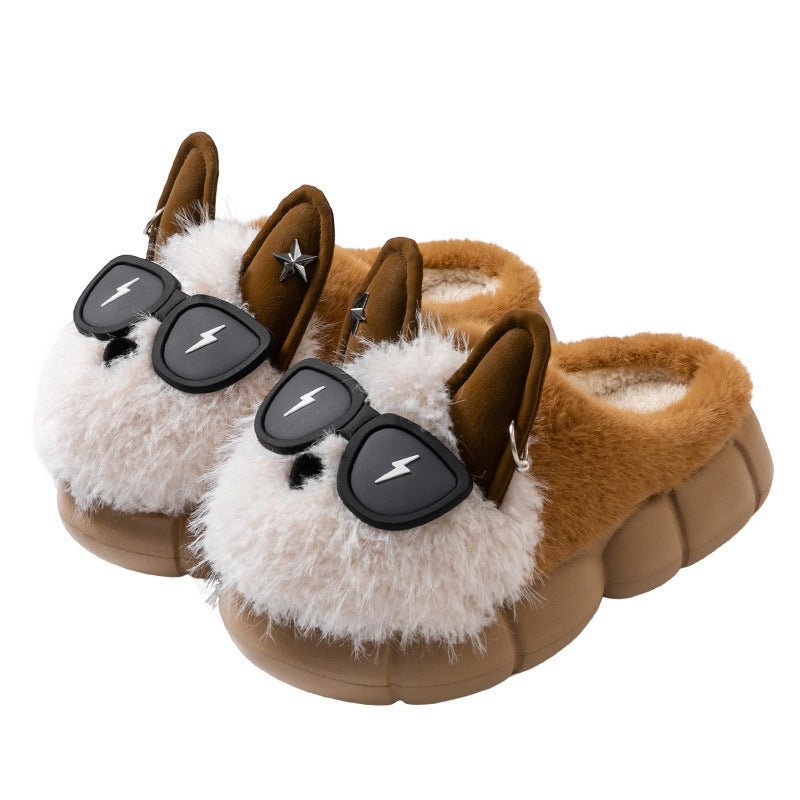 Women's Thick-soled Non-slip Cute Puppy Cotton Slippers | Luxury Home Accessories | Heulog Glow