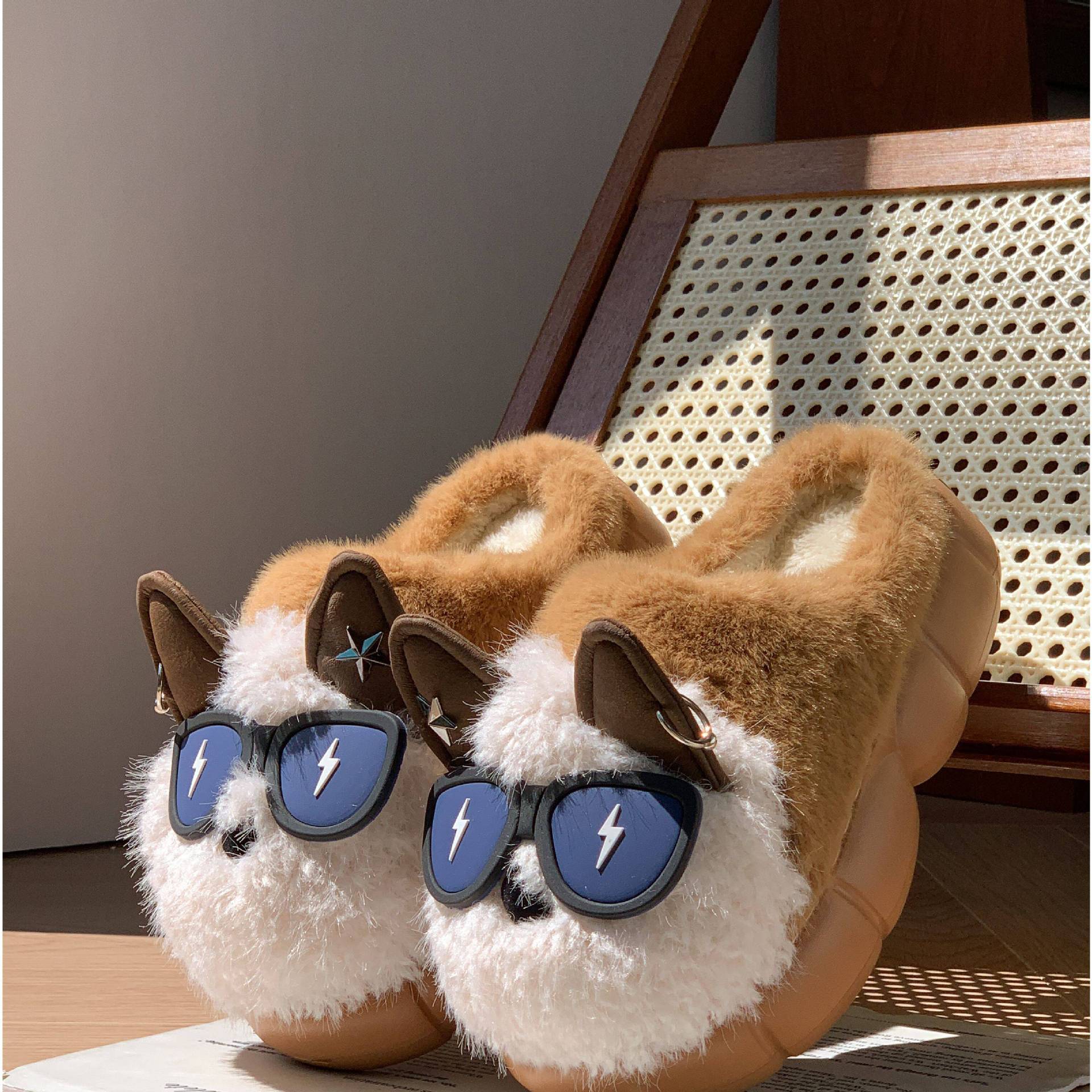 Women's Thick-soled Non-slip Cute Puppy Cotton Slippers | Luxury Home Accessories | Heulog Glow