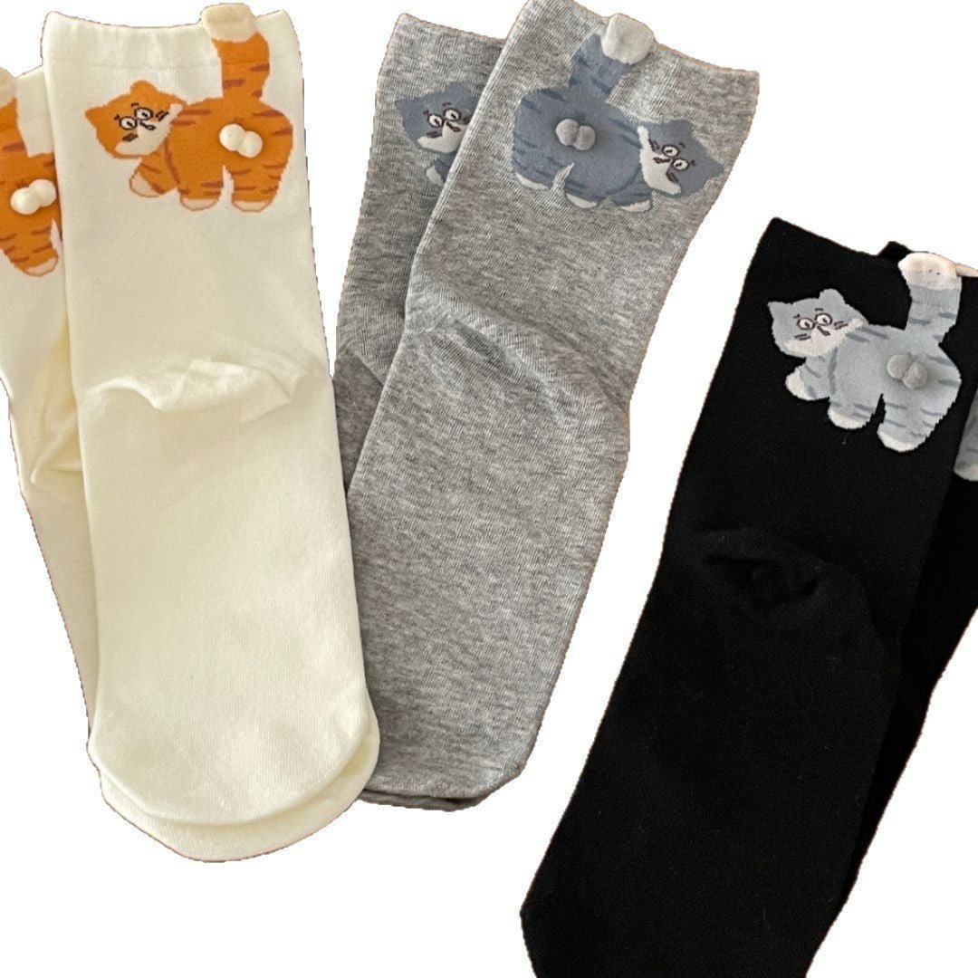 Women's Thin Solid Color Cute Cartoon Funny Long Socks | Luxury Home Accessories | Heulog Glow