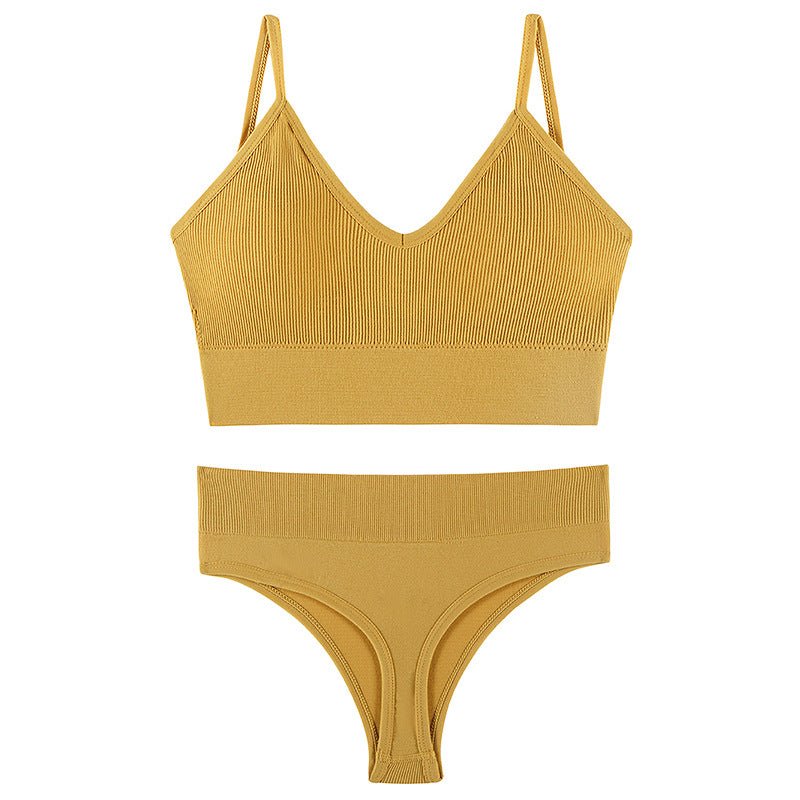 Women's Underwear Small Chest Push-up Thin Wireless Large Size Sports Sling Vest French Triangle Cup Bra Set | Luxury Home Accessories | Heulog Glow
