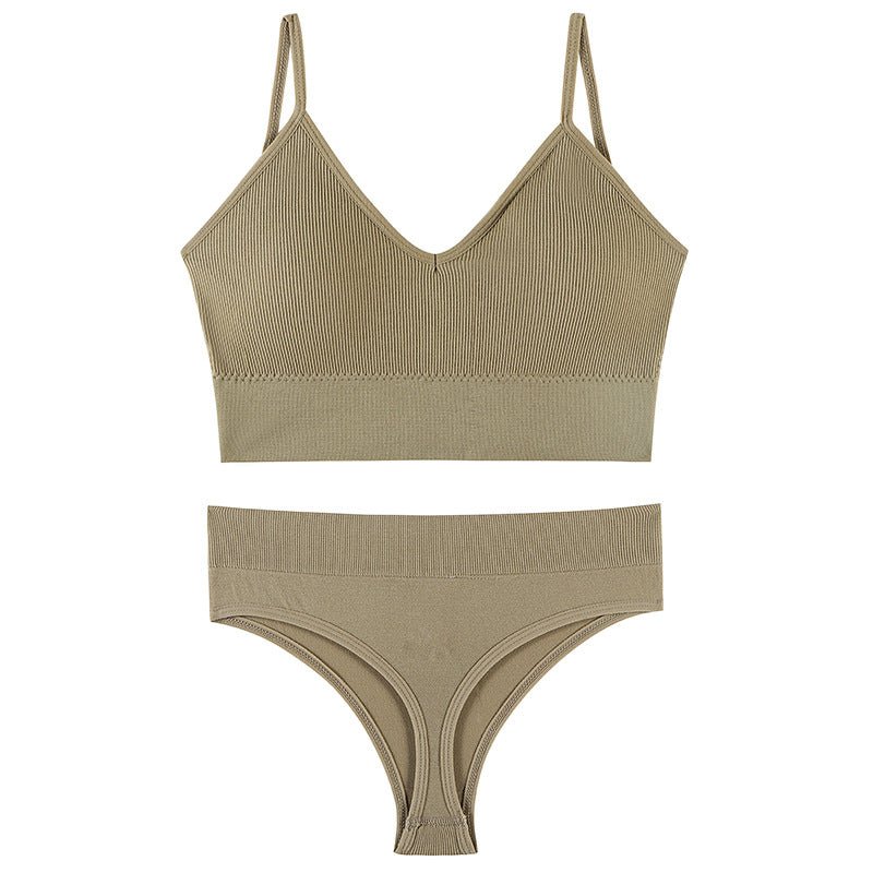 Women's Underwear Small Chest Push-up Thin Wireless Large Size Sports Sling Vest French Triangle Cup Bra Set | Luxury Home Accessories | Heulog Glow