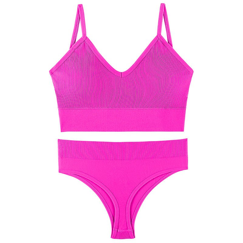 Women's Underwear Small Chest Push-up Thin Wireless Large Size Sports Sling Vest French Triangle Cup Bra Set | Luxury Home Accessories | Heulog Glow