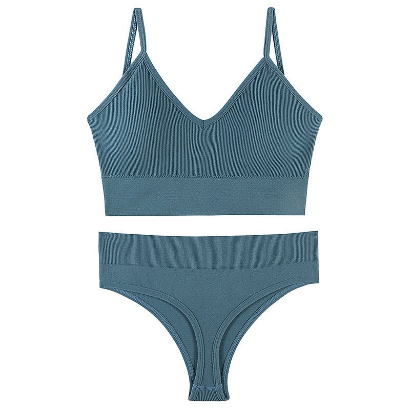 Women's Underwear Small Chest Push-up Thin Wireless Large Size Sports Sling Vest French Triangle Cup Bra Set | Luxury Home Accessories | Heulog Glow