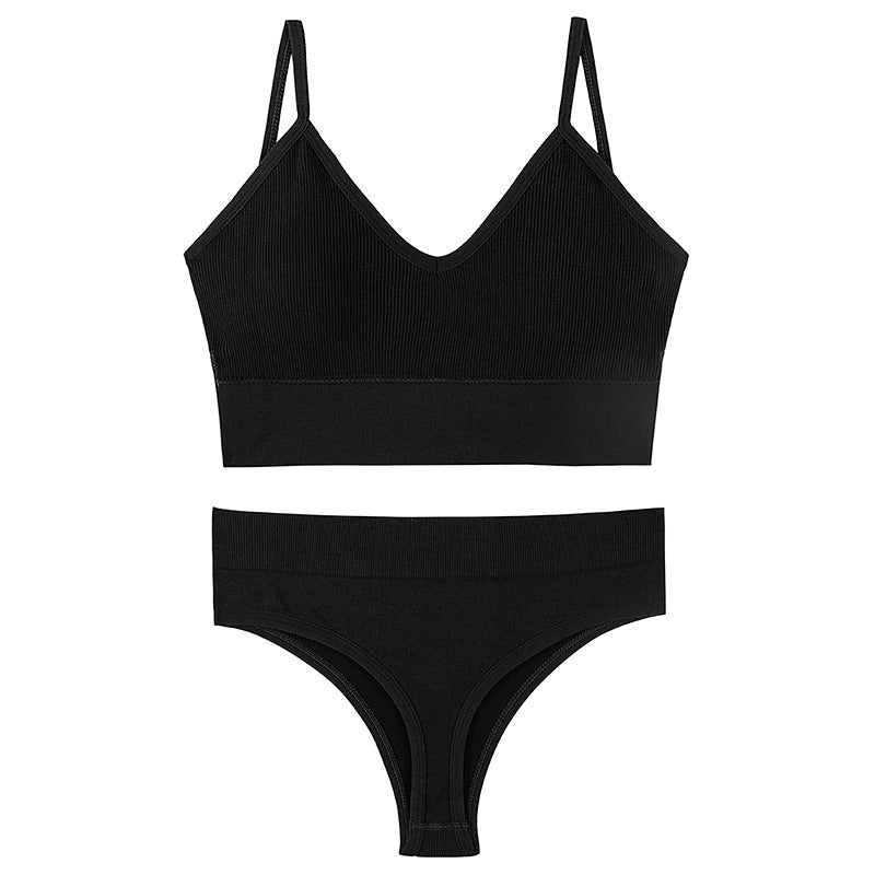 Women's Underwear Small Chest Push-up Thin Wireless Large Size Sports Sling Vest French Triangle Cup Bra Set | Luxury Home Accessories | Heulog Glow