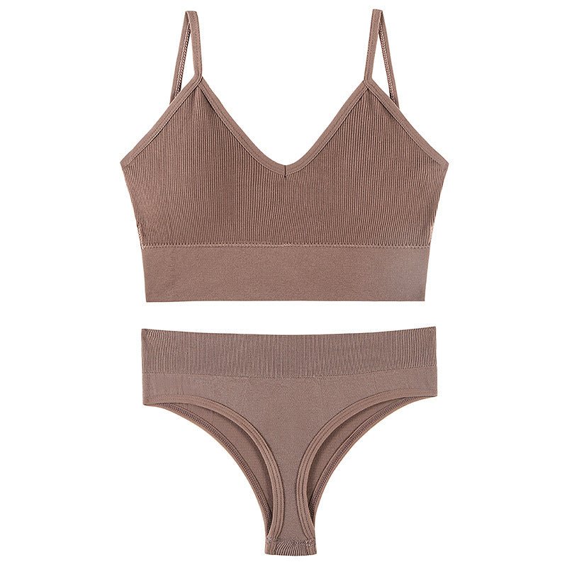 Women's Underwear Small Chest Push-up Thin Wireless Large Size Sports Sling Vest French Triangle Cup Bra Set | Luxury Home Accessories | Heulog Glow
