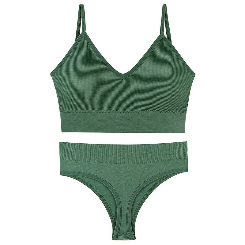 Women's Underwear Small Chest Push-up Thin Wireless Large Size Sports Sling Vest French Triangle Cup Bra Set | Luxury Home Accessories | Heulog Glow