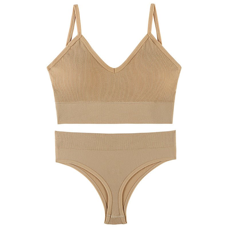 Women's Underwear Small Chest Push-up Thin Wireless Large Size Sports Sling Vest French Triangle Cup Bra Set | Luxury Home Accessories | Heulog Glow