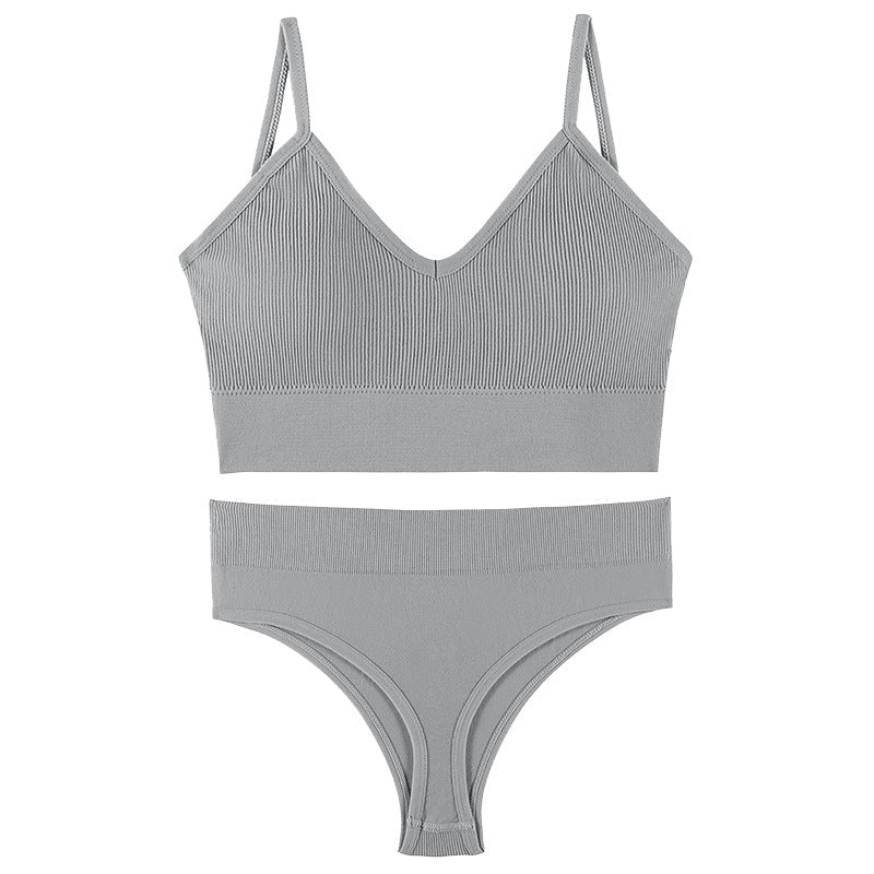 Women's Underwear Small Chest Push-up Thin Wireless Large Size Sports Sling Vest French Triangle Cup Bra Set | Luxury Home Accessories | Heulog Glow