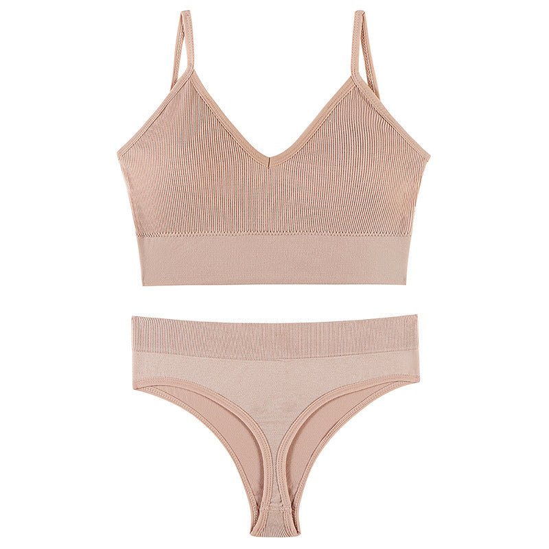 Women's Underwear Small Chest Push-up Thin Wireless Large Size Sports Sling Vest French Triangle Cup Bra Set | Luxury Home Accessories | Heulog Glow