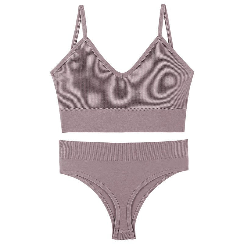 Women's Underwear Small Chest Push-up Thin Wireless Large Size Sports Sling Vest French Triangle Cup Bra Set | Luxury Home Accessories | Heulog Glow