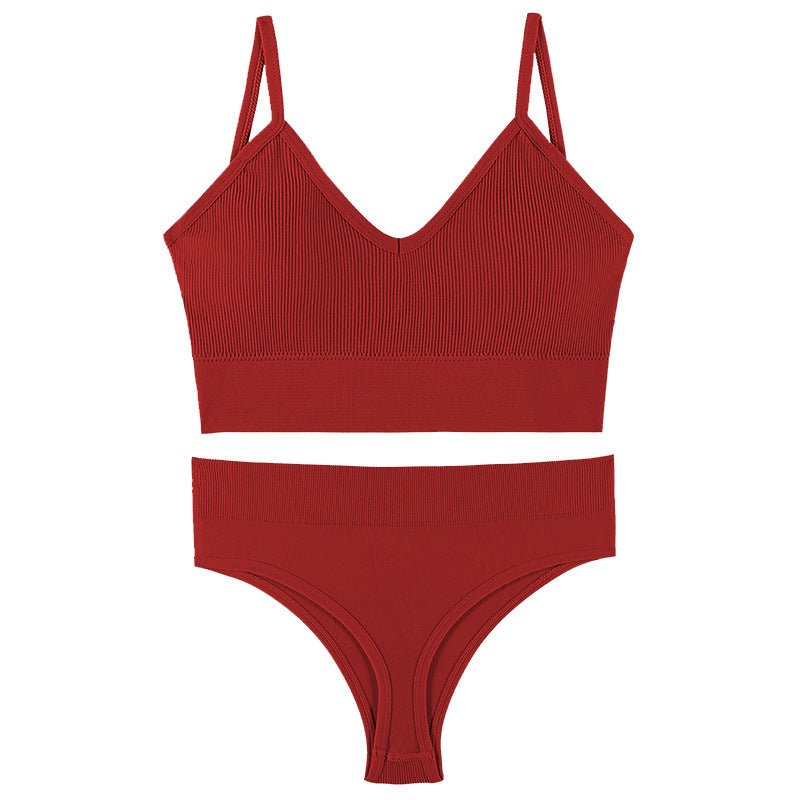 Women's Underwear Small Chest Push-up Thin Wireless Large Size Sports Sling Vest French Triangle Cup Bra Set | Luxury Home Accessories | Heulog Glow