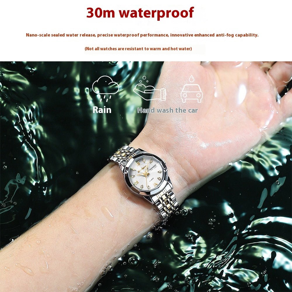 Women's Waterproof Luminous Double Calendar Wrist Watch | Luxury Home Accessories | Heulog Glow