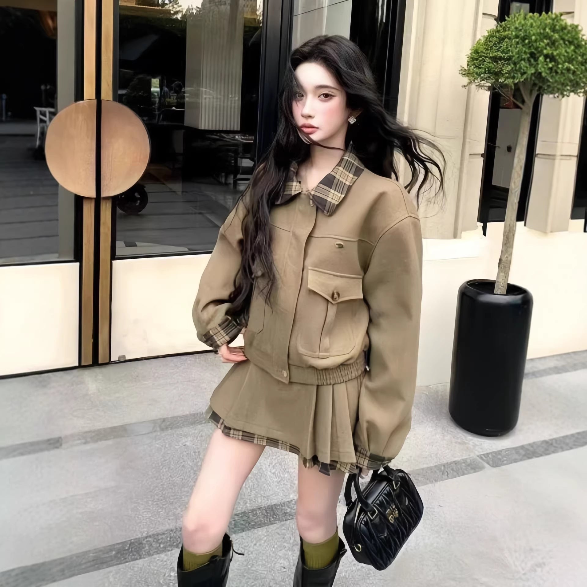 Women's Winter Preppy-Style Woolen Skirt | Luxury Home Accessories | Heulog Glow