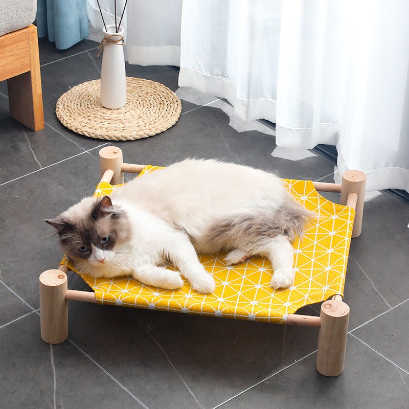 Wooden Frame Canvas Cat Pet Moistureproof Hammock | Luxury Home Accessories | Heulog Glow