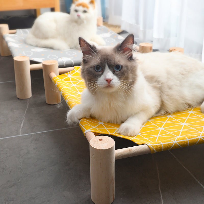 Wooden Frame Canvas Cat Pet Moistureproof Hammock | Luxury Home Accessories | Heulog Glow