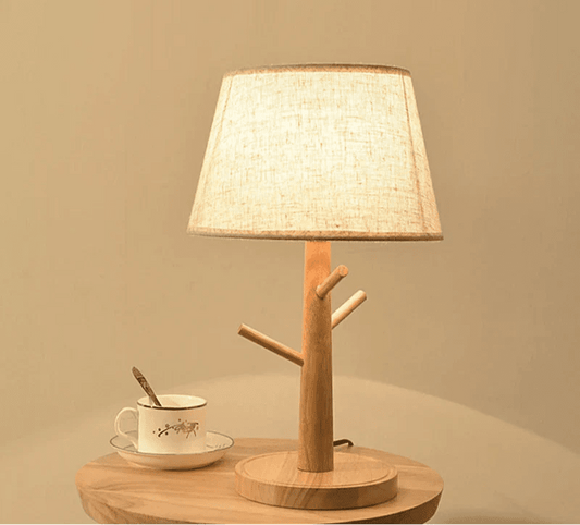 Wooden table lamp fabric lampshade | Luxury Home Accessories | Heulog Glow